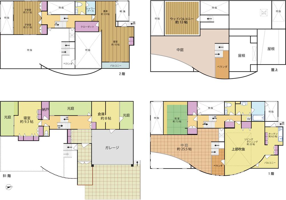 Floor plan. 148 million yen, 5LDK, Land area 290.9 sq m , Building area 243.18 sq m
