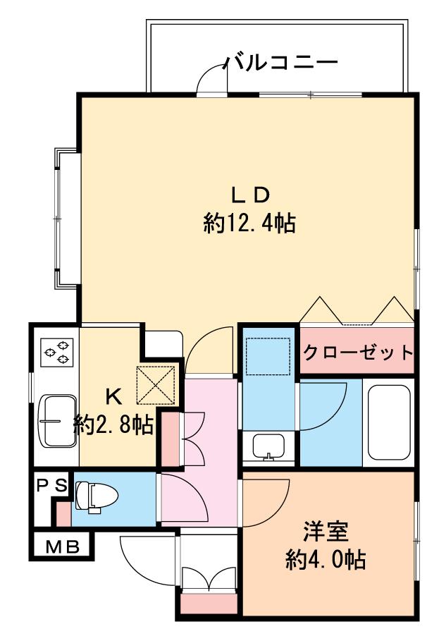 Floor plan. 1LDK, Price 9.3 million yen, Occupied area 45.21 sq m , It is 1LDK of balcony area 13.67 sq m room. Originally was two rooms of 6 quires. You can also split.