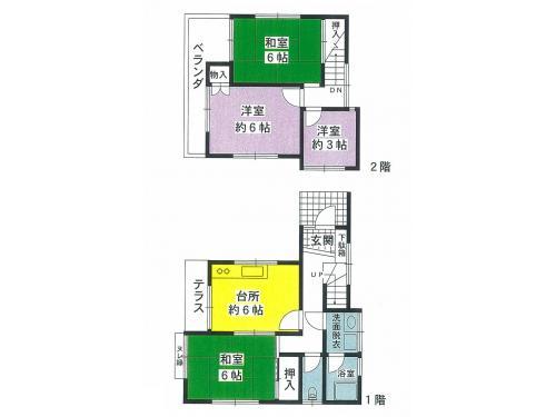 Floor plan. 10.8 million yen, 3LDK, Land area 84.03 sq m , Building area 66.44 sq m