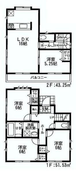 Floor plan. 36,800,000 yen, 4LDK, Land area 121.31 sq m , Building area 94.78 sq m