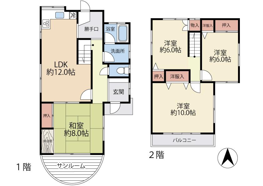 Floor plan. 39,800,000 yen, 4LDK, Land area 156.17 sq m , Building area 101.02 sq m