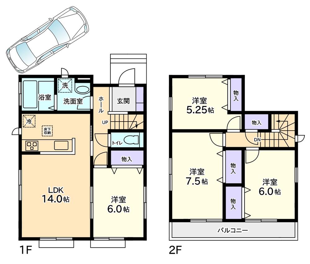 Floor plan. (B Building), Price 29,800,000 yen, 4LDK, Land area 115 sq m , Building area 92.32 sq m
