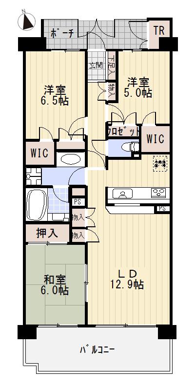 Floor plan. 3LDK, Price 28 million yen, Occupied area 77.92 sq m , Balcony area 12.66 sq m storage space is abundant