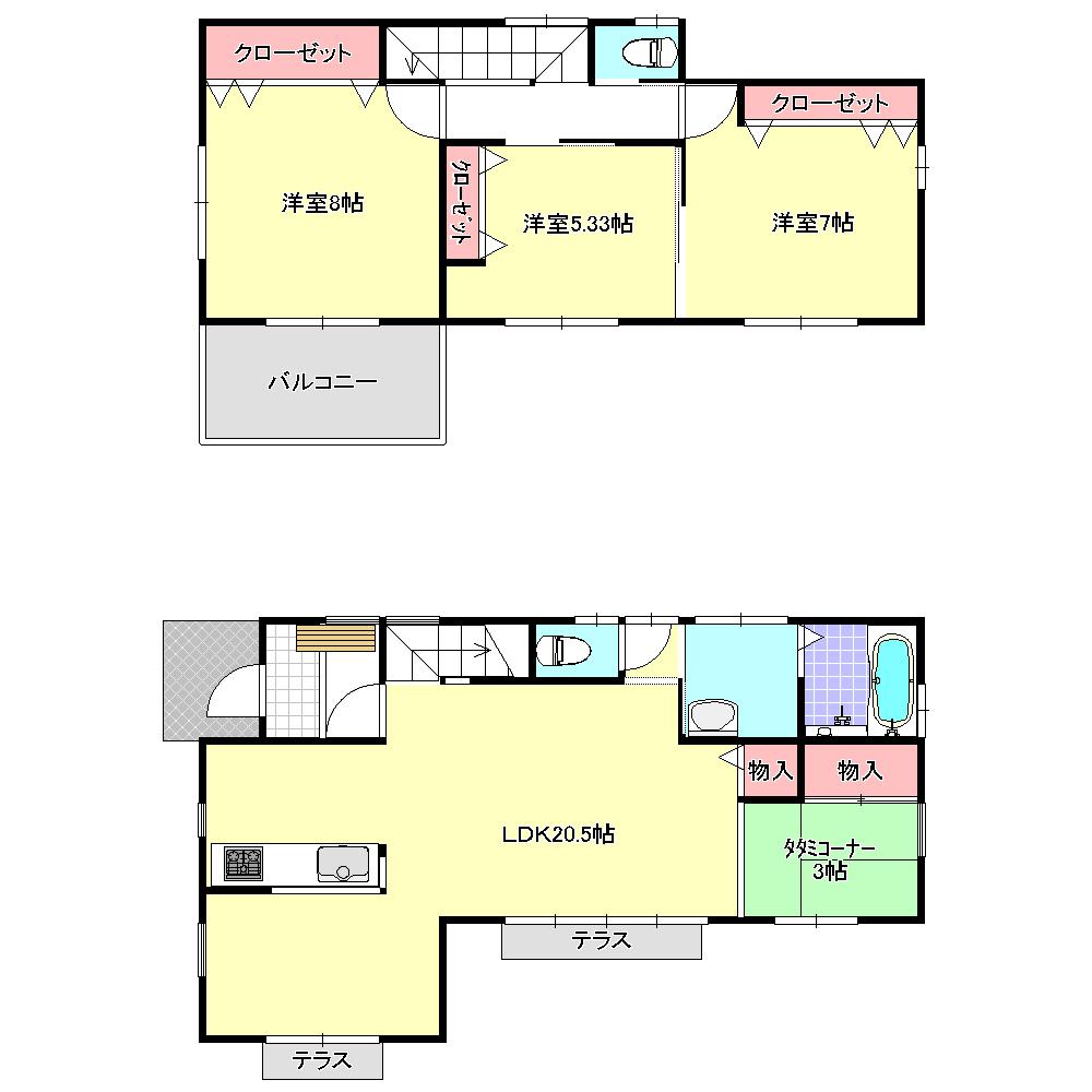 Floor plan. 39,800,000 yen, 4LDK, Land area 132.24 sq m , Building area 101.02 sq m