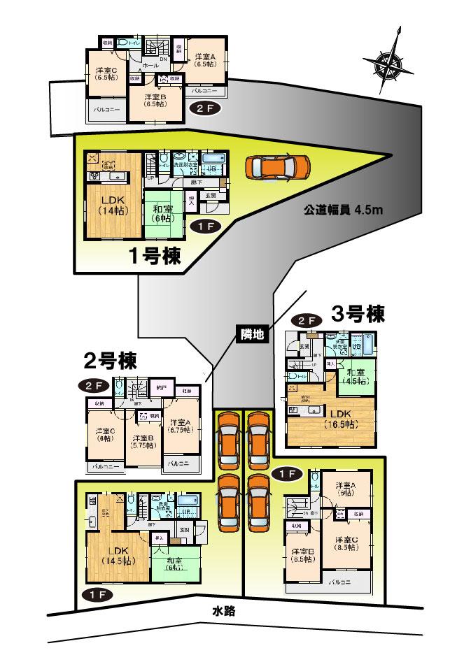 Floor plan. Price 44,800,000 yen, 4LDK, Land area 120.75 sq m , Building area 96.05 sq m
