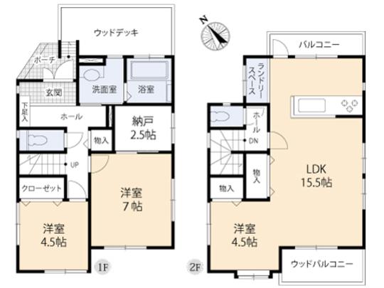 Floor plan. 39,800,000 yen, 3LDK, Land area 109.53 sq m , Building area 86.53 sq m floor plan