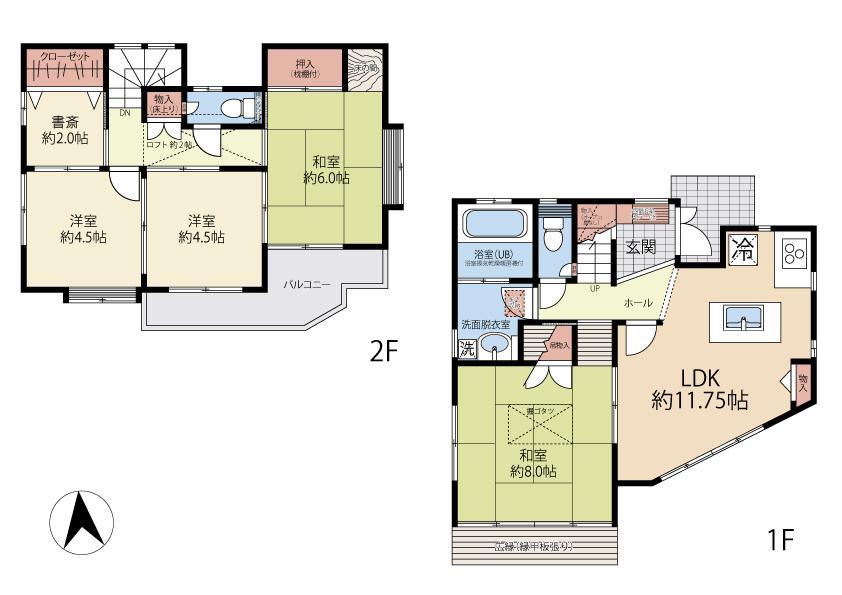 Floor plan. 33,500,000 yen, 4LDK, Land area 110.79 sq m , Building area 93.26 sq m