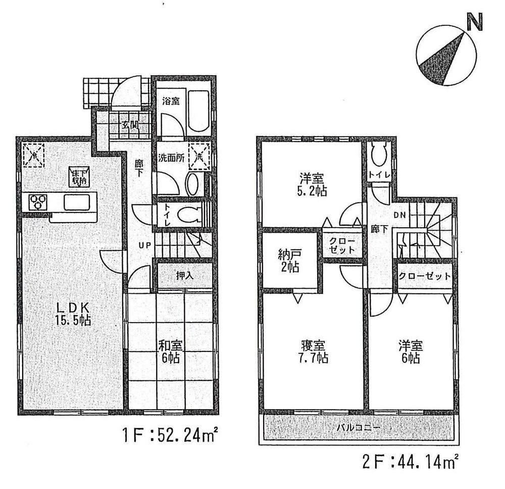 Floor plan. ((1) Building), Price 46,800,000 yen, 4LDK+S, Land area 201.56 sq m , Building area 96.38 sq m