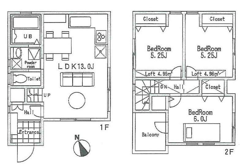 Floor plan. 30,800,000 yen, 3LDK, Land area 86.64 sq m , Building area 69.25 sq m