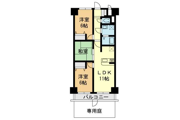 Floor plan. 3LDK, Price 17.8 million yen, Footprint 61.6 sq m , Balcony area 5.6 sq m