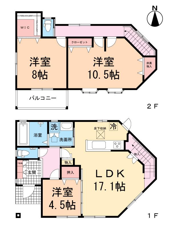 Floor plan. 37,800,000 yen, 3LDK + S (storeroom), Land area 124.12 sq m , Building area 101.74 sq m