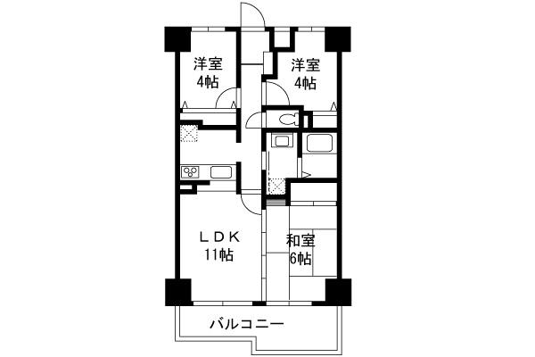 Floor plan. 3LDK, Price 16,900,000 yen, Occupied area 59.67 sq m , Balcony area 10.37 sq m