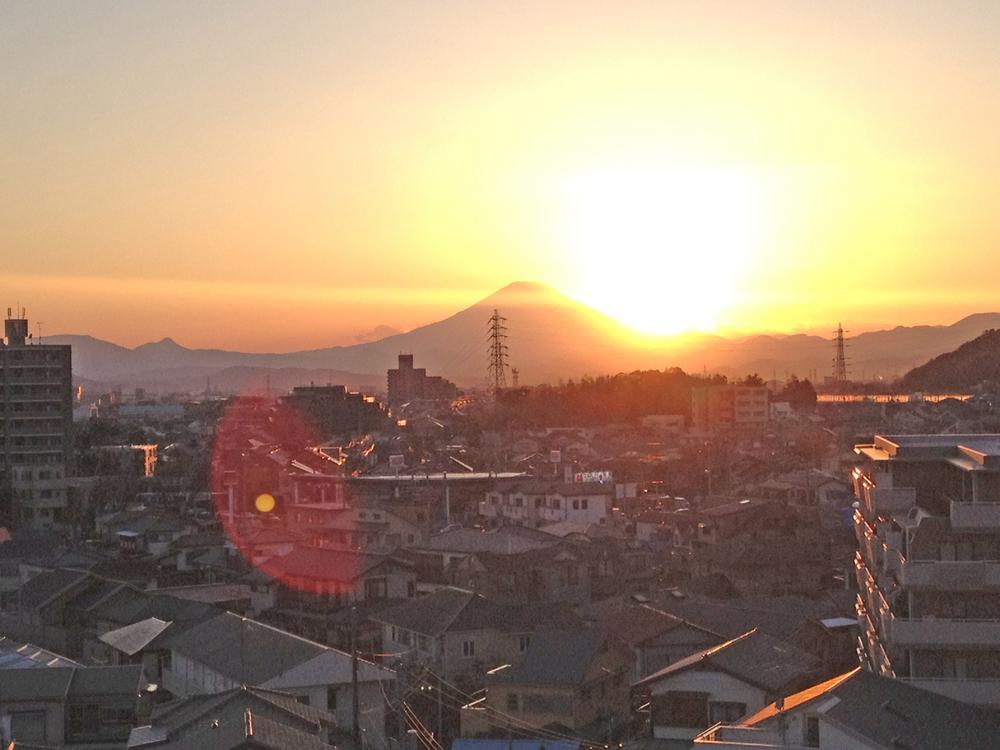 View photos from the dwelling unit. Fuji dyed in the setting sun