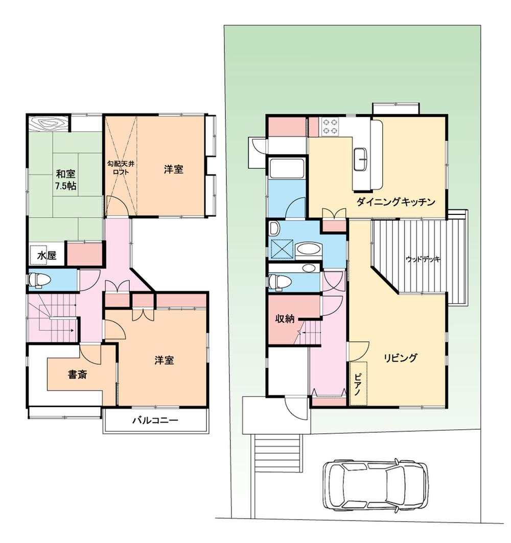 Floor plan. 47,500,000 yen, 4LDK + S (storeroom), Land area 144.43 sq m , Building area 116.06 sq m
