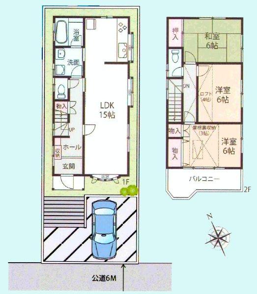 Floor plan. 29,800,000 yen, 3LDK + 2S (storeroom), Land area 85.56 sq m , Building area 84.87 sq m