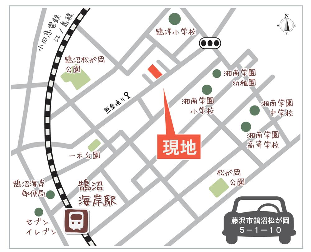 Local guide map. Car navigation system "Fujisawa Kugenumamatsugaoka 5-1-10"
