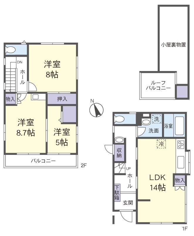 Floor plan. 25,800,000 yen, 3LDK, Land area 92.88 sq m , Building area 87.77 sq m