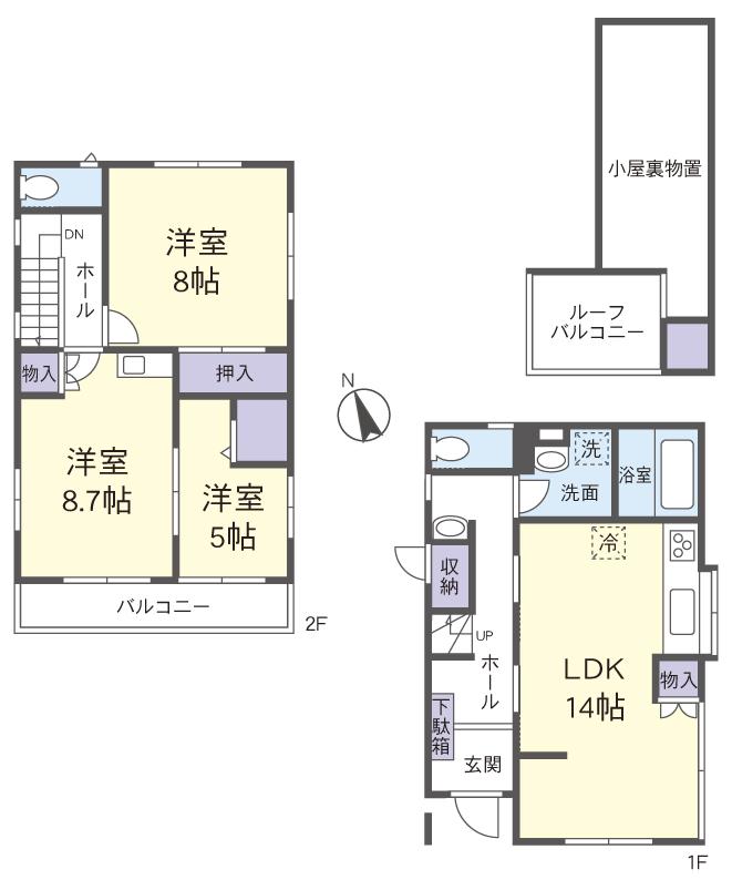 Floor plan. 25,800,000 yen, 3LDK, Land area 92.88 sq m , Building area 87.77 sq m