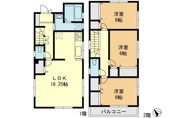 Floor plan. 37,800,000 yen, 3LDK, Land area 111.06 sq m , Building area 88.6 sq m
