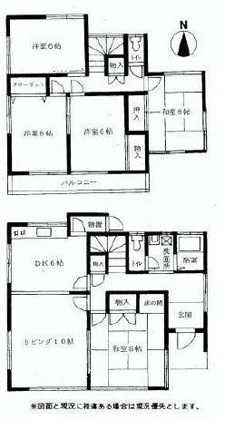 Floor plan. 37.5 million yen, 5LDK, Land area 193.48 sq m , Building area 111.77 sq m   ☆ 5LDK! There is a wide Nantei in front! It is suitable for the home garden and BBQ! 
