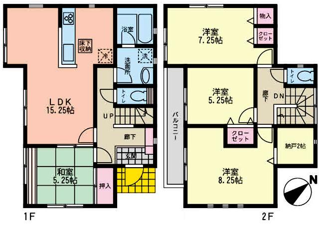 Floor plan. ((3) Building), Price 43,800,000 yen, 4LDK+S, Land area 130.87 sq m , Building area 98.82 sq m