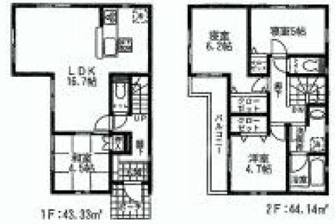 Floor plan. (4 Building), Price 39,800,000 yen, 4LDK, Land area 88.53 sq m , Building area 87.47 sq m