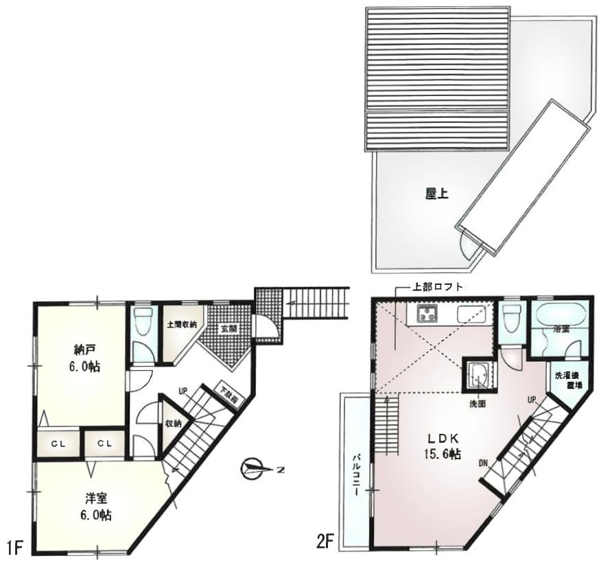 Floor plan. 42,500,000 yen, 2LDK + S (storeroom), Land area 115.82 sq m , Building area 79.9 sq m