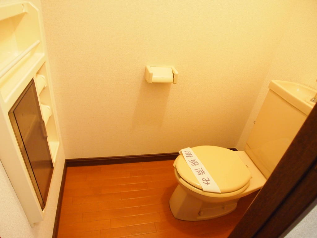 Toilet. Equipped with a useful tool box! !