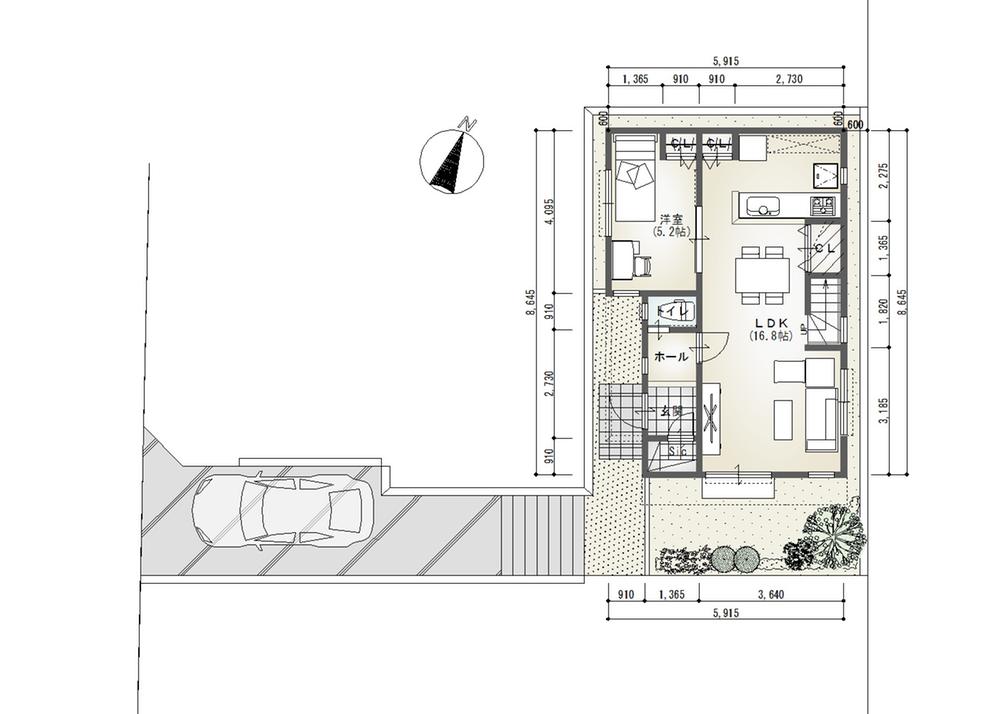 Other building plan example. Building plan example (D compartment) Building Price 14.4 million yen, Building area 95.22 sq m