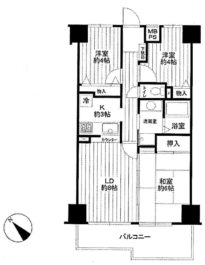 Floor plan. 3LDK, Price 16,900,000 yen, Occupied area 59.67 sq m , Balcony area 10.37 sq m Floor plan view