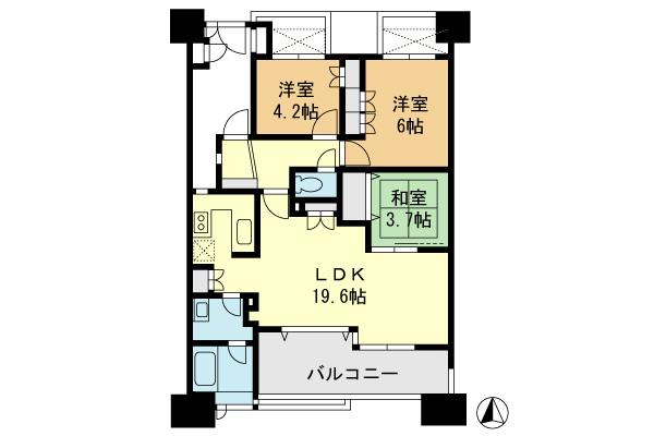 Floor plan. 3LDK, Price 39,800,000 yen, Occupied area 66.17 sq m , Balcony area 10.3 sq m