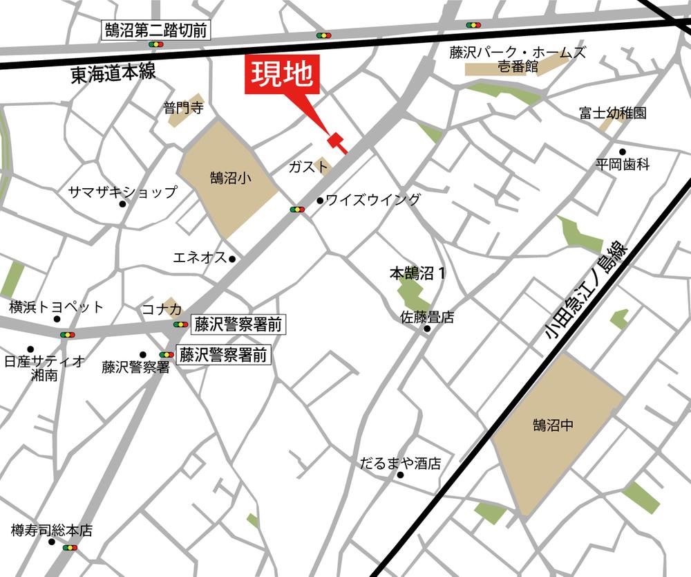Local guide map. Fujisawa Honkugenuma 5-chome No. 3 No. 8 ※ When you come by the time zone by car, Only residents, Please keep in mind that it can not be the car of traffic. Our vehicle has been taking the transit permits. Local until you let me take you.