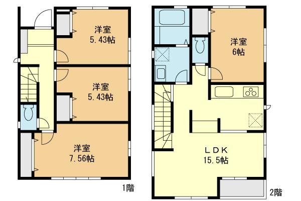 Floor plan. 34,800,000 yen, 2LDK+S, Land area 121.33 sq m , Building area 90.67 sq m