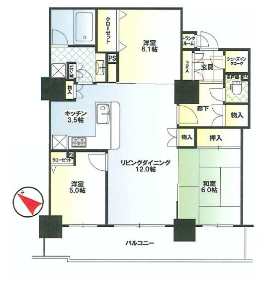 Floor plan. 3LDK, Price 39,900,000 yen, Occupied area 77.32 sq m