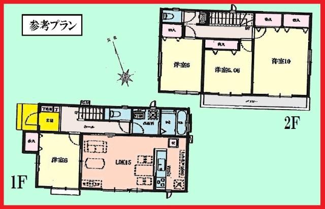 Building plan example (floor plan). Building plan example (No. 1 place) building price 1,118 yen, Building area 105.58 sq m