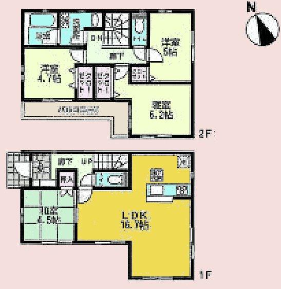 Floor plan. (1 Building), Price 30,800,000 yen, 4LDK, Land area 150.52 sq m , Building area 87.4 sq m