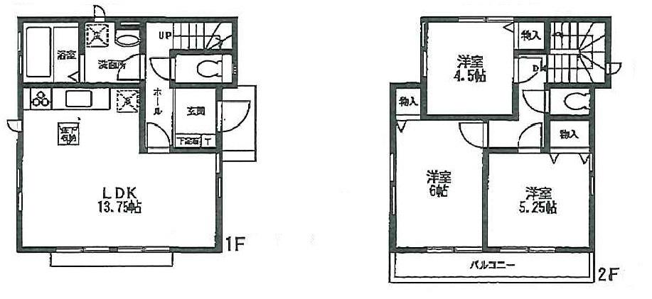 Floor plan. 35,300,000 yen, 3LDK, Land area 94.22 sq m , It is a building area of ​​75.35 sq m popular of all the room flooring! 
