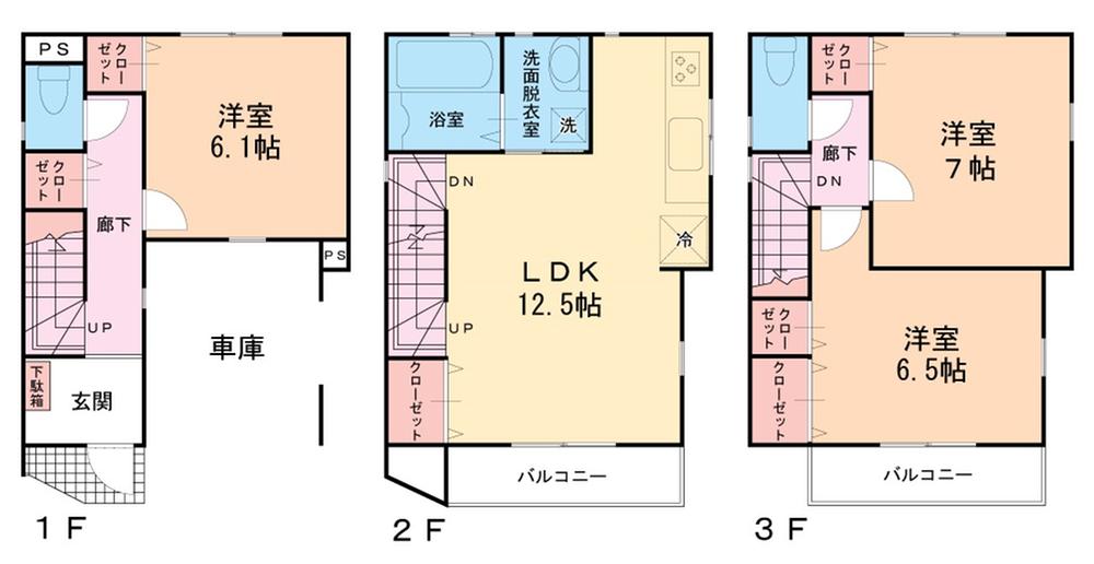 Floor plan. 28.8 million yen, 3LDK, Land area 51.99 sq m , Building area 82.99 sq m