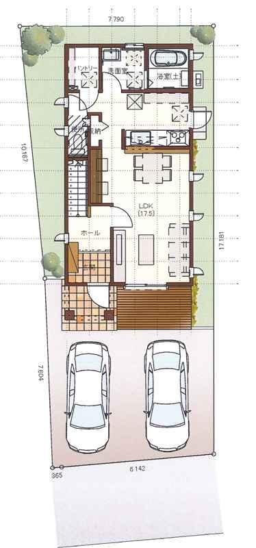 Other building plan example. Mitsui Home Co., Ltd. reference plan 2-story reference First floor image view