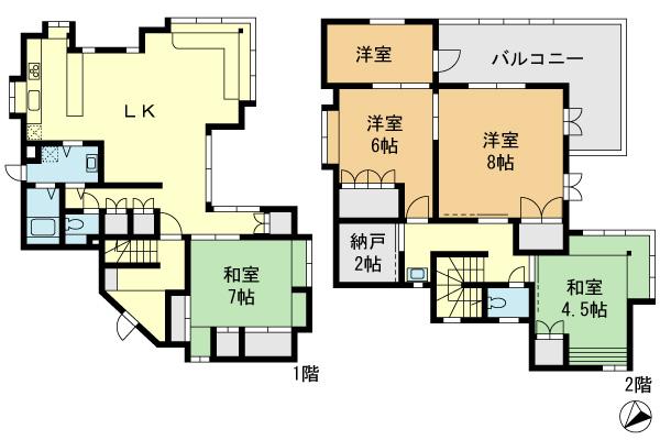Floor plan. 36.5 million yen, 4LDK+S, Land area 139.64 sq m , Building area 110.74 sq m