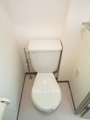 Toilet. Hand-washing bowl is attached to the toilet.