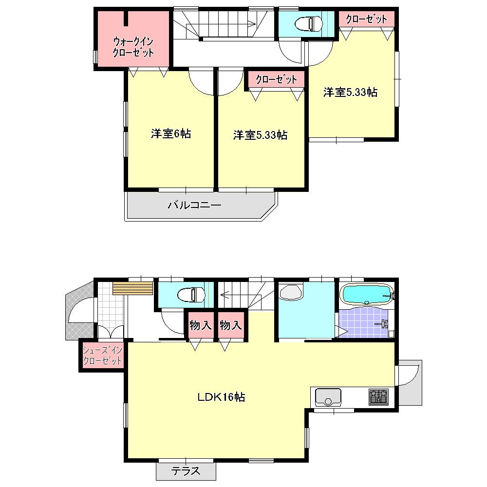 Floor plan. 42,800,000 yen, 3LDK, Land area 108.62 sq m , Building area 85.7 sq m