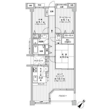 Floor plan. 2LDK + S (storeroom), Price 23.8 million yen, Occupied area 71.98 sq m , Balcony area 5.59 sq m