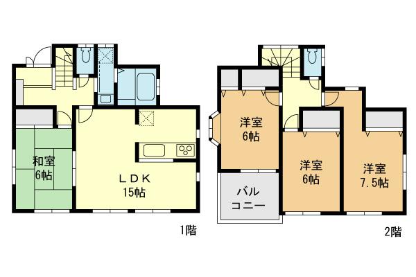 Floor plan. 33,600,000 yen, 4LDK, Land area 127.56 sq m , Building area 96.05 sq m