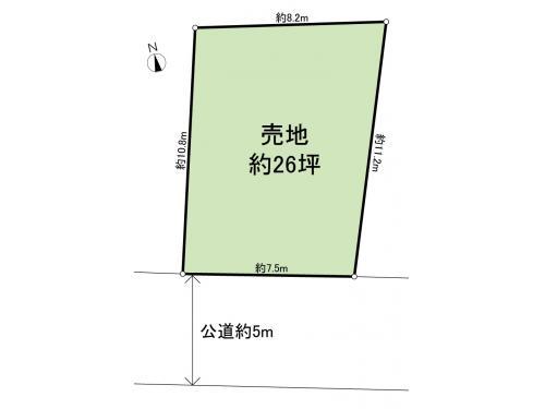 Compartment figure. Land price 19,800,000 yen, Land area 87.02 sq m