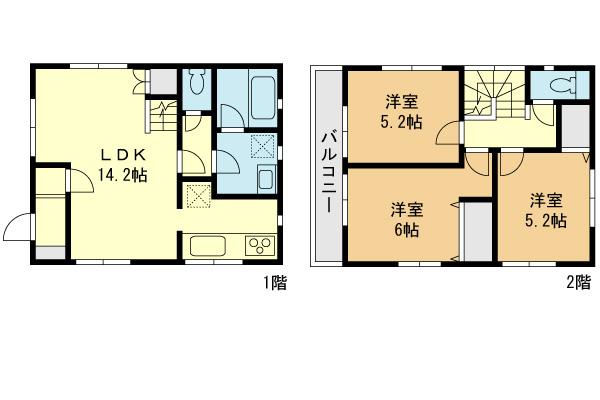 Floor plan. 32,800,000 yen, 3LDK, Land area 92.49 sq m , Building area 72.9 sq m