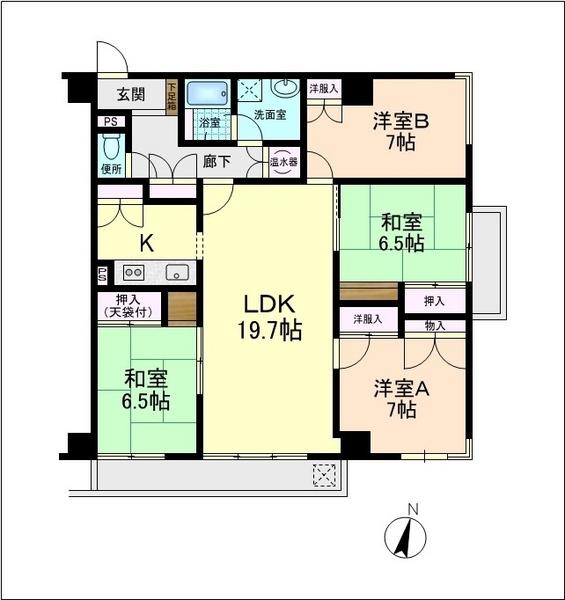 Floor plan. 4LDK, Price 29,800,000 yen, Footprint 100.45 sq m