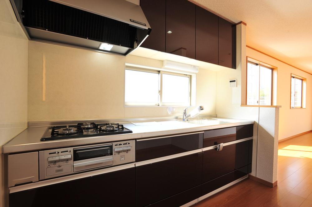 Kitchen. Sunlight shine in bright kitchen Is wonderful chic shades feeling of luxury. 