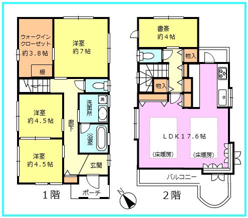 Floor plan. 38,800,000 yen, 3LDK, Land area 120.77 sq m , Building area 99.71 sq m floor plan