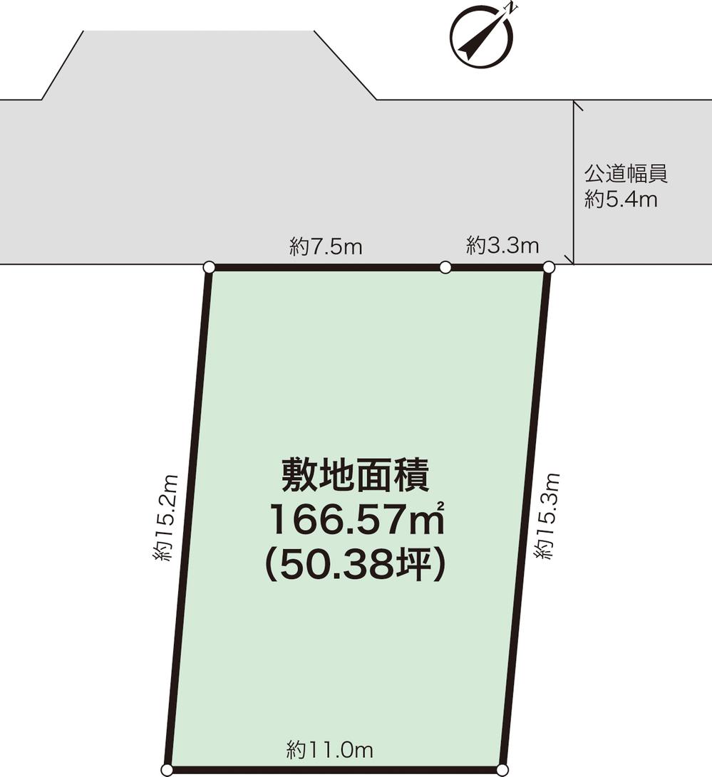Compartment figure. Land price 45,800,000 yen, Land area 166.36 sq m site area of ​​about 50 square meters more than shaping land!